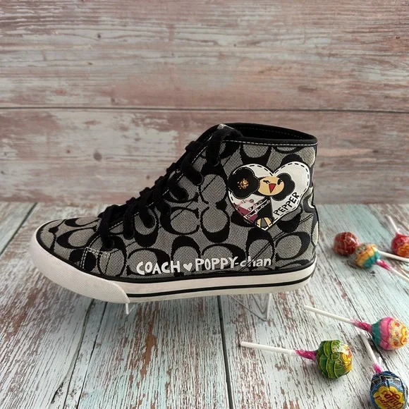 🔹Coach Women’s Black Printed Sneakers - Size 6B🔸 - Picture 2 of 16